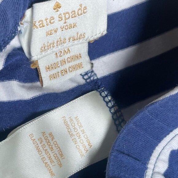 Kate Spade 9m Pants Baby Girls Bottoms White Blue Stripes Designer Kids 9 Months - Picture 5 of 5